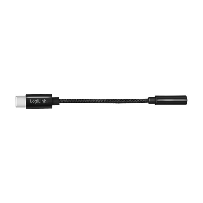 LogiLink Cable de audio USB-C a 3,5 mm TRRS, negro