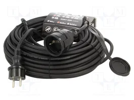 KEL Prolongador de alimentación H05RR-F 3G1,5mm2 25m Negro