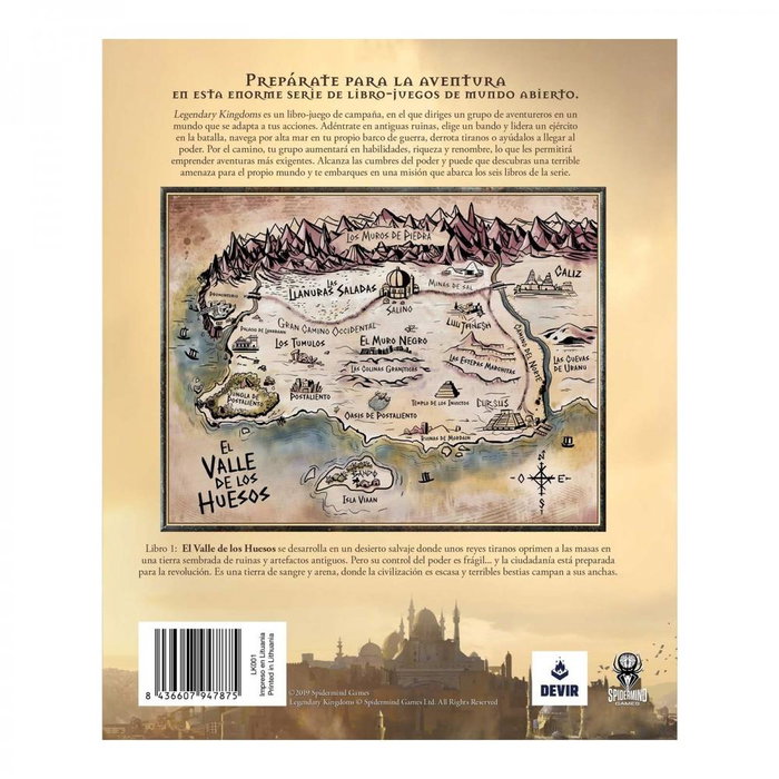 Devir - Libro Juego Legendary Kingdoms 1: El Valle de los Huesos - Aventura de Fantasía y Rol en Español - Libro-Juego de Mundo Abierto