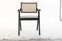 DKD Home Decor Silla Olmo Ratan Tapizado Negro
