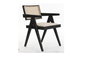 DKD Home Decor Silla Olmo Ratan Tapizado Negro