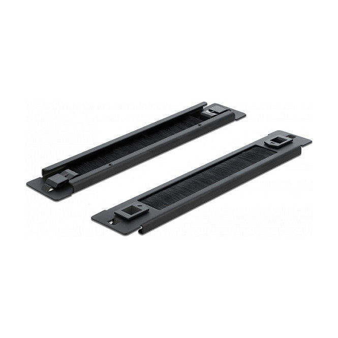 DeLOCK Panel Pasacables con Cepillo, 10", 1 HE, Negro - Gestión de Cables sin Herramientas, Cepillo, Metal y Nylon DeLOCK Panel Pasacables con Cepillo, 10", 1 HE, Negro - Gestión de Cables sin Herramientas, Cepillo, Metal y Nylon
