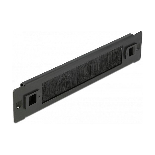 DeLOCK Panel Pasacables con Cepillo, 10", 1 HE, Negro - Gestión de Cables sin Herramientas, Cepillo, Metal y Nylon DeLOCK Panel Pasacables con Cepillo, 10", 1 HE, Negro - Gestión de Cables sin Herramientas, Cepillo, Metal y Nylon