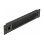 DeLOCK Panel Pasacables con Cepillo, 10", 1 HE, Negro - Gestión de Cables sin Herramientas, Cepillo, Metal y Nylon