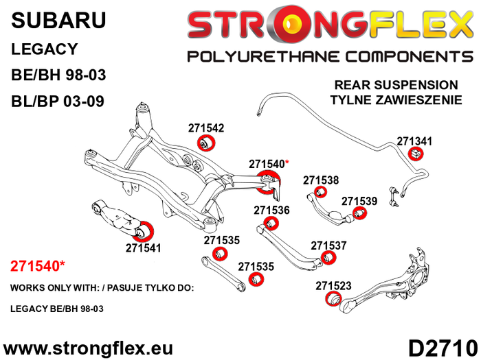 StrongFlex 271537B Trasero Inferior Exterior Brazo Silentblock STF271537B