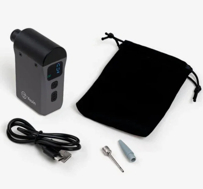 Youin MA1023 Compresor de Aire Portátil con Batería, 15 l/min, 6.9 bar, Manómetro Integrado, Negro