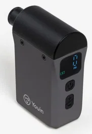 Youin MA1023 Compresor de Aire Portátil con Batería, 15 l/min, 6.9 bar, Manómetro Integrado, Negro