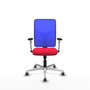 PIQUERAS Y CRESPO Silla de oficina Motilla con mecanismo Sincro, Rojo y Azul
