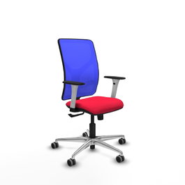 PIQUERAS Y CRESPO Silla de oficina Motilla con mecanismo Sincro, Rojo y Azul