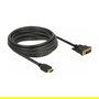 DeLOCK 85656 Cable adaptador HDMI tipo A a DVI bidireccional, macho a macho, 5 m, negro, máxima resolución 2560x1600, 28 AWG