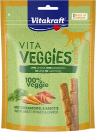 Vitakraft VEGGIES DOG STICKS Batata y Zanahoria 9x80gr 100% Vegetarianos Sin Cereales