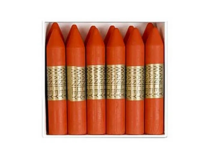 Manley Lápices de Cera Unicolor Tierra Sombra Tostado N.68 Caja de 12 Unidades Suavidad y Resistencia a la Luz Ideal para Superficies Porosas