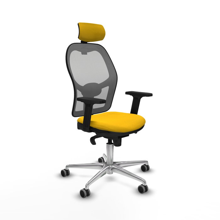 PIQUERAS Y CRESPO Silla de oficina Jorquera con mecanismo Sincro, Amarillo y Gris PIQUERAS Y CRESPO Silla de oficina Jorquera con mecanismo Sincro, Amarillo y Gris