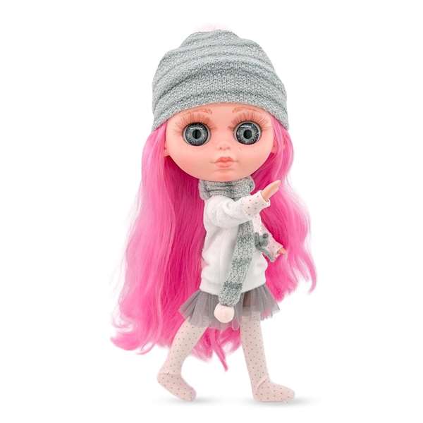 THE BIGGERS Falda Niña Tul Gris Pelo Rosa REF: 24018-24 32 cm