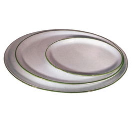 SUMMA Fuente Oval 38 cm - Colección Trazos Green para Vajilla (Set de 6)