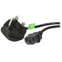 StarTech.com PXT101UK - Cable de Alimentación 1.8m Negro BS 1363 UK a C13 IEC 60320 para PC, 18AWG, 250V 10A