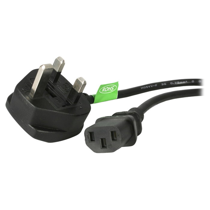 StarTech.com Cable de Alimentación PXT101UK 1,8m BS 1363 a C13 Negro