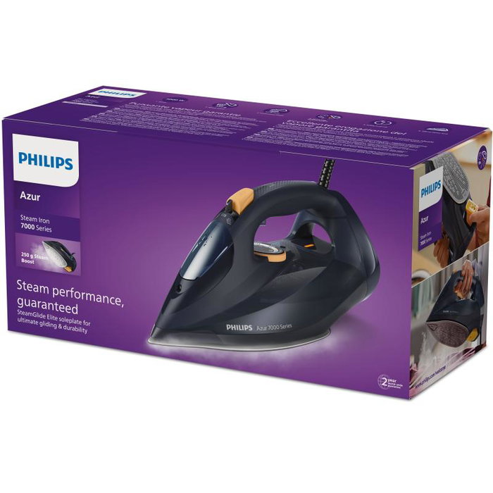 Philips Plancha SteamGlide DST7060/20 Azur, 3000 W con suela SteamGlide