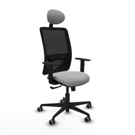 PIQUERAS Y CRESPO Silla de oficina Zulema con mecanismo Sincro, Gris claro y Negro
