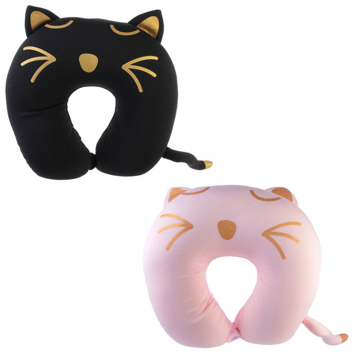 The Concept Factory Cojín Cervical Gato Mon Chat Mon Ch - Negro, Rosa - 30x28 cm The Concept Factory Cojín Cervical Gato Mon Chat Mon Ch - Negro, Rosa - 30x28 cm