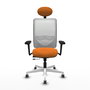 PIQUERAS Y CRESPO Silla de oficina Zulema Naranja y Blanco