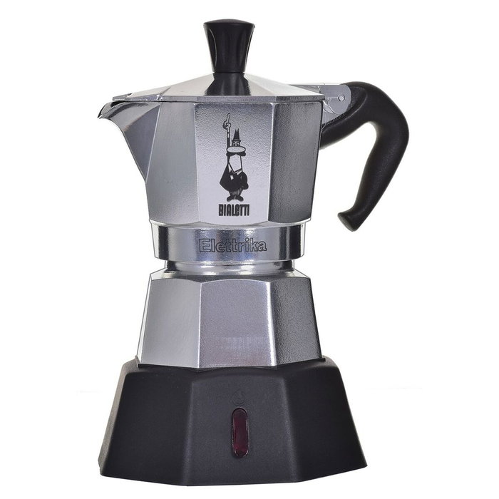 Bialetti Moka Elettrika 2TZ, Cafetera moka eléctrica compacta Plata / Negro