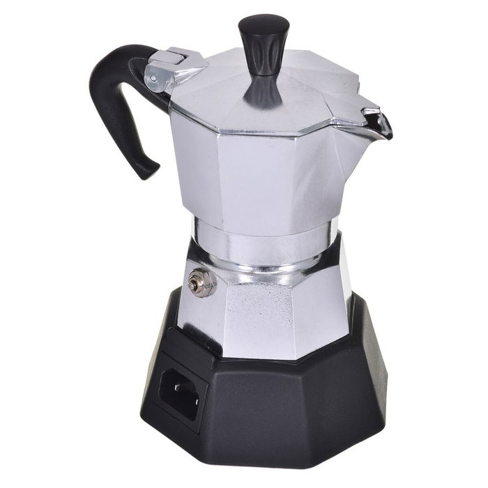 Bialetti Moka Elettrika 2TZ, Cafetera moka eléctrica compacta Plata / Negro