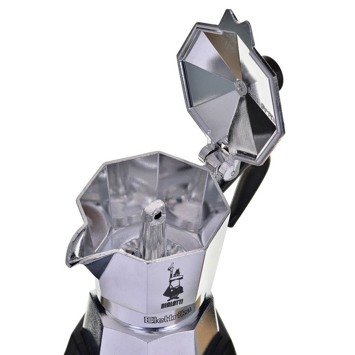 Bialetti Moka Elettrika 2TZ, Cafetera moka eléctrica compacta Plata / Negro
