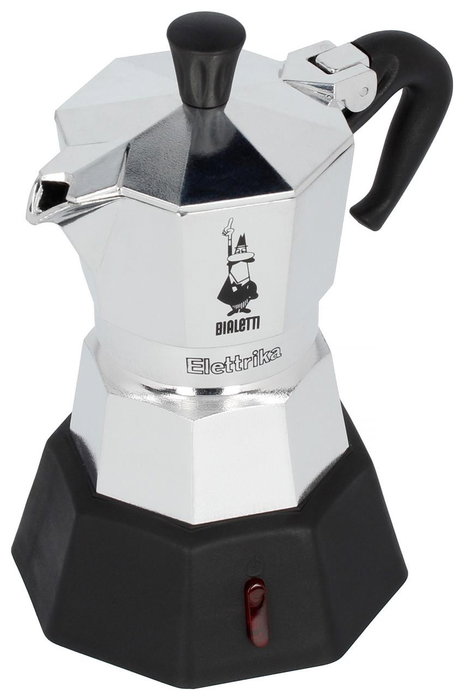 Bialetti Moka Elettrika 2TZ, Cafetera moka eléctrica compacta Plata / Negro