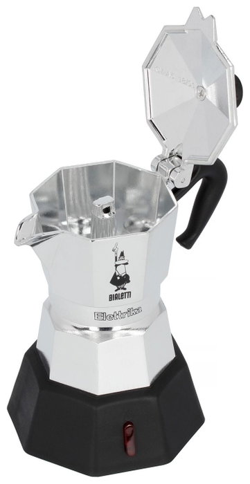 Bialetti Moka Elettrika 2TZ, Cafetera moka eléctrica compacta Plata / Negro