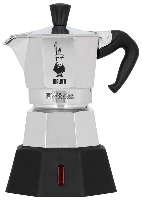 Bialetti Moka Elettrika 2TZ, Cafetera moka eléctrica compacta Plata / Negro