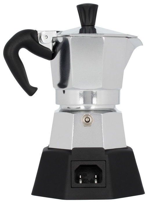 Bialetti Moka Elettrika 2TZ, Cafetera moka eléctrica compacta Plata / Negro