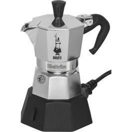 Bialetti Moka Elettrika 2TZ, Cafetera moka eléctrica compacta Plata / Negro