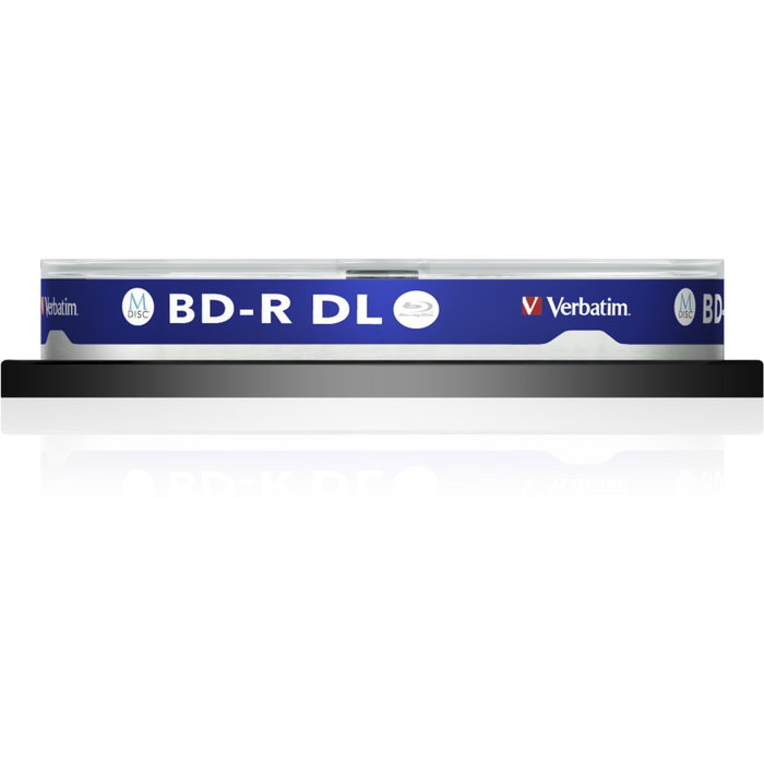 Verbatim M-Disc BD-R BluRay 50GB 6x Speed Cakebox Imprimible (10 unidades) Verbatim M-Disc BD-R BluRay 50GB 6x Speed Cakebox Imprimible (10 unidades)