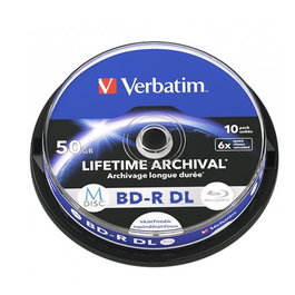 Verbatim M-Disc BD-R Blu-ray 50GB 6x Speed Cakebox Printable - Pack de 10