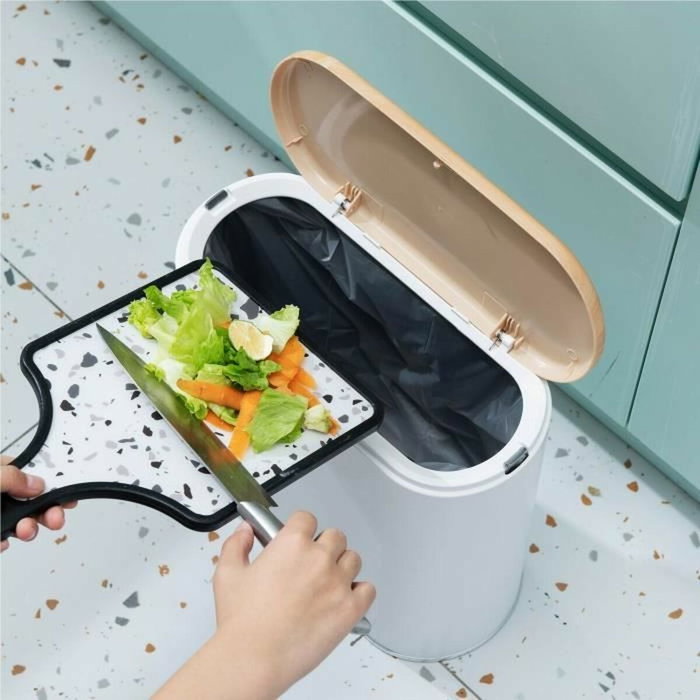 Kitchen Move Papelera de baño con empuje estrecho 10 L Madera Kitchen Move Papelera de baño con empuje estrecho 10 L Madera