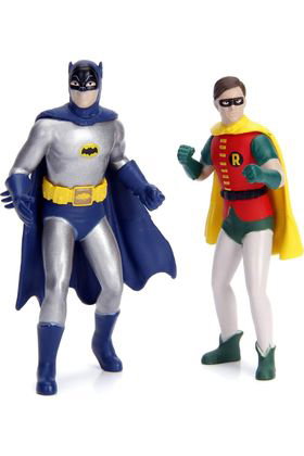 JADA TOYS Batmobile 1966 Classic Tv & Set 2 Figuras 1/18 Scale Dc Universe