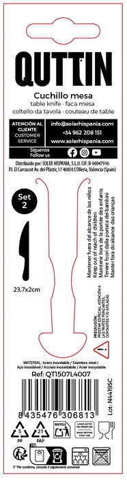 Inde Set 2 Cuchillos Mesa Louvre 23.5 cm (12 Cajas)