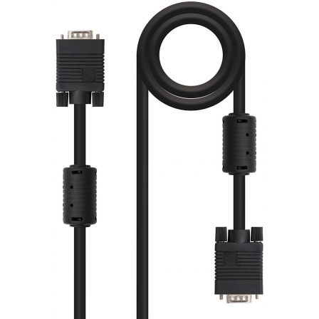 Nano Cable 10.15.0101 Cable SVGA Macho - Macho 1m Negro con Ferritas