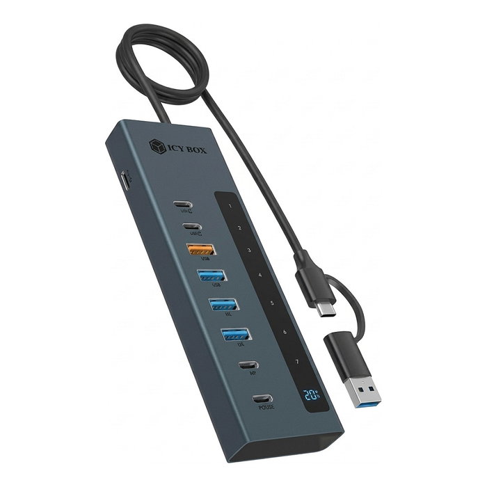 ICY BOX IB-HUB1743-CPD Hub 9-en-1 Azul ICY BOX IB-HUB1743-CPD Hub 9-en-1 Azul