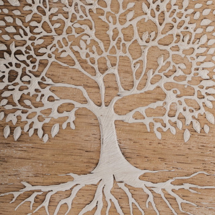 S/2 Bandejas Blanco-Natural 15 X 15 X 2,50 cm (Set de 2)