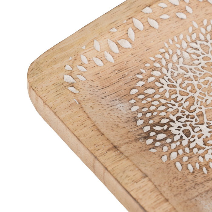 S/2 Bandejas Blanco-Natural 15 X 15 X 2,50 cm (Set de 2)