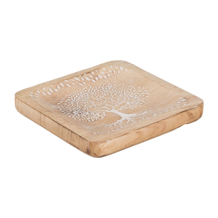 S/2 Bandejas Blanco-Natural 15 X 15 X 2,50 cm (Set de 2)