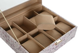 DKD Home Decor Relojero Tradicional Tierra Rosa Palo Azul Cristal Pu 19.5 x 9.5 x 22.5 cm (2 Unidades)