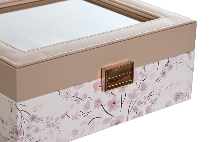 DKD Home Decor Relojero Tradicional Tierra Rosa Palo Azul Cristal Pu 19.5 x 9.5 x 22.5 cm (2 Unidades)