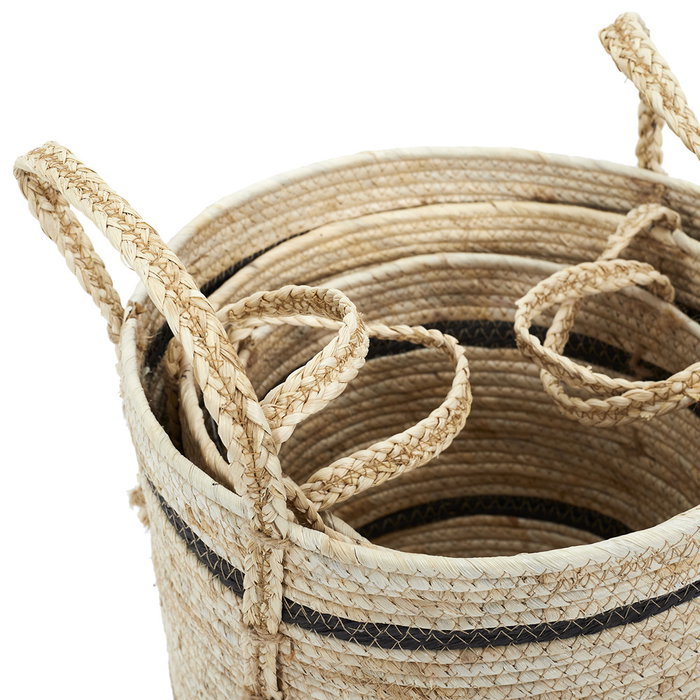 Home Deco Factory Juego de 3 Cestas Mirage Ecológicas con Asas Home Deco Factory Juego de 3 Cestas Mirage Ecológicas con Asas