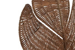 DKD Home Decor Decoración Pared Tropical Hoja Ratan Metal Marron Claro 1 x 70 x 44 cm