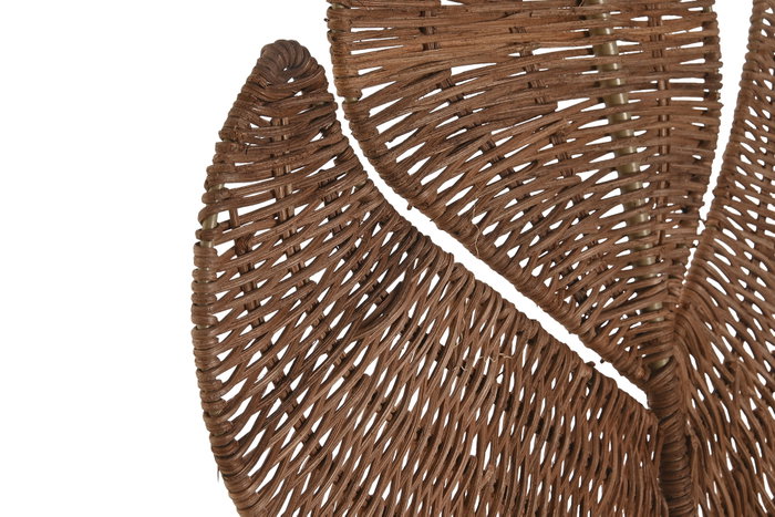 DKD Home Decor Decoración de Pared Hoja Natural en Ratán y Metal 44x70 cm