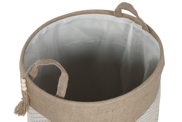 DKD Home Decor Cesta Ropa Natural Crema 38 x 48 x 38 cm (2 Unidades)