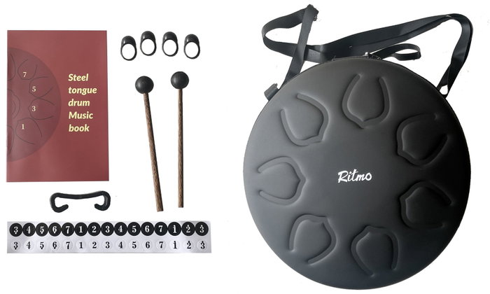 Ritmo Tongue Drum 12” Upgraded Premium Lotus Serie 13 Notas Blanco Ritmo Tongue Drum 12” Upgraded Premium Lotus Serie 13 Notas Blanco